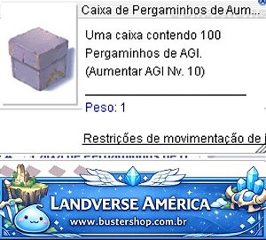 Caixa de Pergaminhos de Aumentar Agilidade (100)