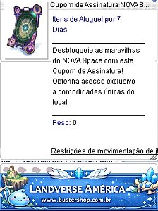 Cupom de Assinatura NOVA Space 7 Dias