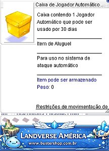 Caixa de Jogador Automático Dourado 30 Dias