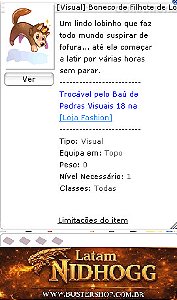 [Visual] Boneco de Filhote de Lobo