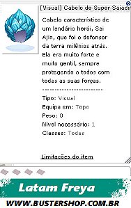 Visual Cabelo de Super Saiadim Azul
