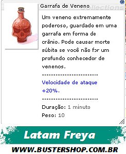 100 Unidade Garrafa de Veneno