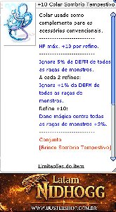 +10 Colar Sombrio Tempestivo