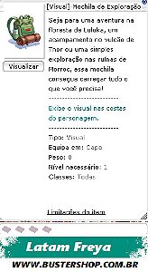 [Visual] Mochila de Exploração