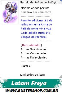 Martelo de Refino do Relógio