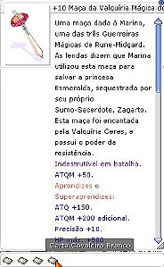 +10 Maça da Valquíria Mágica do Canhão Trip Cavaleiro