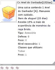 Cx Anel do Ganhador 15 Dias