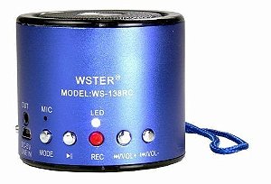 Caixa Caixinha De Som 138 Portatil Usb Com Gravador Digital