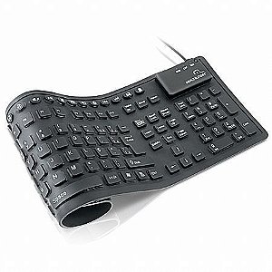 Teclado Flexível Preto com Conexão USB