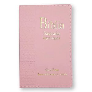 Biblia Sagrada Harpa Letra Hipergigante Indice Luxo Rosa