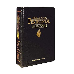 Bíblia de Estudo Pentecostal Média Harpa Letra Normal Preta
