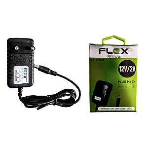 Fonte de Alimentação Flex  FX-12V/2A Plug P4 12V 2A Bivolt