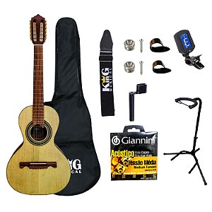 Viola Acústica Giannini VS4 CEDRO Natural Capa Suporte Chão