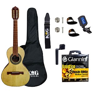 Viola Acústica Giannini VS4 CEDRO Natural Capa Corda Correia