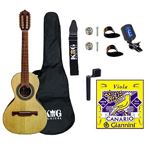 Viola Acústica Giannini VS4 CEDRO Natural Capa Corda Correia