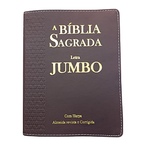 Biblia Sagrada Harpa Letra Jumbo Indice Luxo Vinho