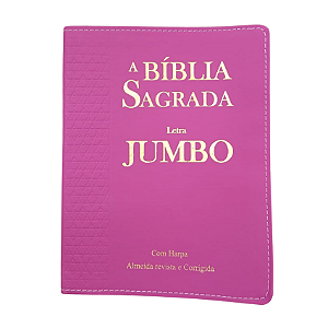 Biblia Sagrada Harpa Letra Jumbo Indice Luxo Pink