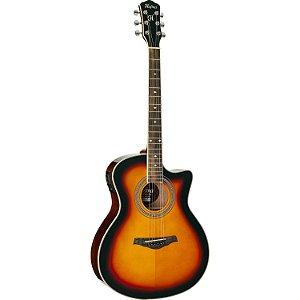 Violão Elétrico Hofma Médio Jumbo HMA 260 Sunburst Brilhante