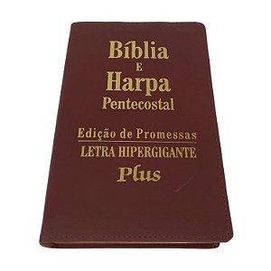 Bíblia Sagrada Harpa Hipergigante Índice Capa Luxo Vinho