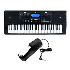 Teclado Arranjador Custom Sound 61 Teclas e Pedal Sustain