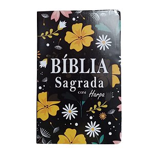 Bíblia Sagrada Harpa Gigante Índice Flores Capa Flexível