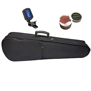 Estojo Case Para Violino 4/4 Rígido Leve Breu Claro Afinador