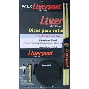 Kit Baterista Estudante Liverpool Baqueta 5A Pad Chave Afin