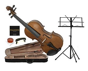 Kit Violino Dominante 3/4 Partitura Case Afinador Corda Breu