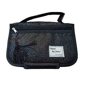 Capa Bolsa para Bíblia Preta Texturizada Bolso Alça