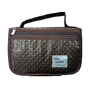 Capa Bolsa para Bíblia Marrom Escuro com Bolso e Alça