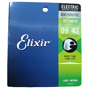 Encordoamento Elixir Optiweb Guitarra 09 Super Light Nickel