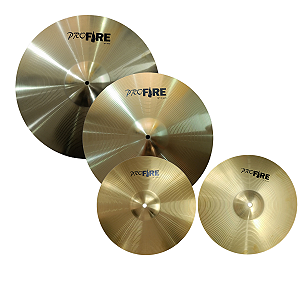 Kit Pratos Bateria Pro Fire 14 16 20 Chimbal Ataque Condução
