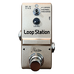 Pedal de Efeito Loop e Reverso Guitarra e Violão Nano Rowin