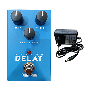 Pedal Efeito para Guitarra Analog Delay Fuhrmann com Fonte