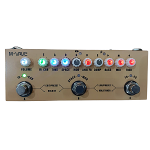 Pedal De Efeito MVAVE Para Violão Cube Baby Ac Acustico Bege