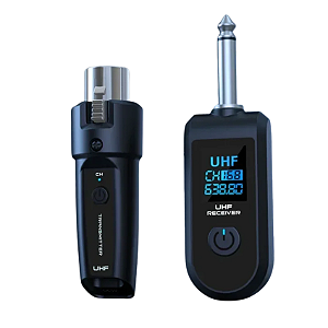 Receptor e Transmissor Para Microfone com fio UHF Wireless