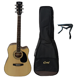 Kit Violão Aço Cort  Eletroacústico AD880CE Bag Capotraste