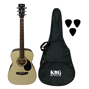 Kit Violão De Aço Cort Eletroacústico AF150E Capa Palhetas