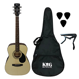 Kit Violão De Aço Cort Eletroacústico AF150E Acessórios
