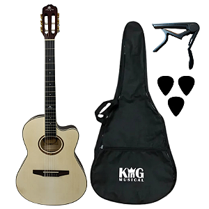 Kit Violão Nylon Marques Eletroacústico Com Acessórios