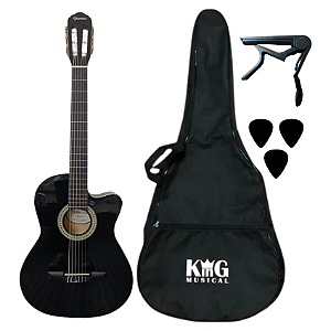 Violão Nylon Eletroacústico Giannini NF14 CEQ BK Acessórios