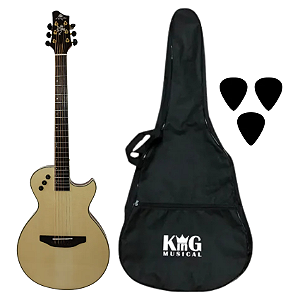 Kit Violão Eletroacústico Aço Flat Marquês Va09 Capa Palheta
