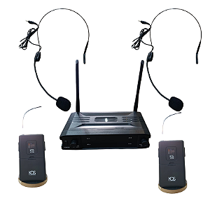 Microfone Sem fio Duplo Headset Kadosh KDS392-H