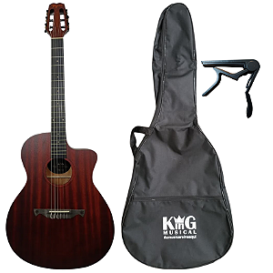 Kit Violão Nylon Tagima Vegas GranReserva Capa e Capotraste