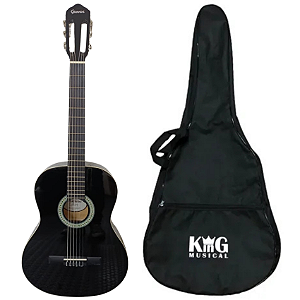 Kit Violão de Nylon Giannini Start N14 BK Preto Com Capa