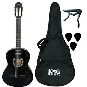 Kit Violão Nylon Giannini Start N14 BK Preto e Acessórios