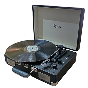 Vitrola Raveo Sonetto Chrome Preto Com Toca Disco Bluetooth
