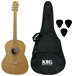 Kit Violão Aço Tagima Memphis Bambu Naturale Capa Palhetas