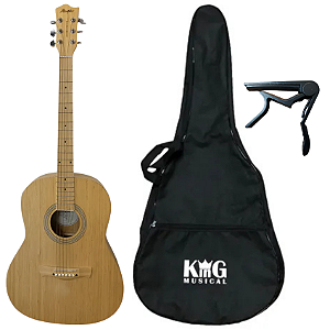 Kit Violão Aço Tagima Memphis Bambu Naturale Capa Capotraste