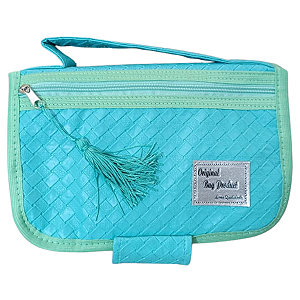 Capa Bolsa Para Biblia Ciano Com Bolso e Alça